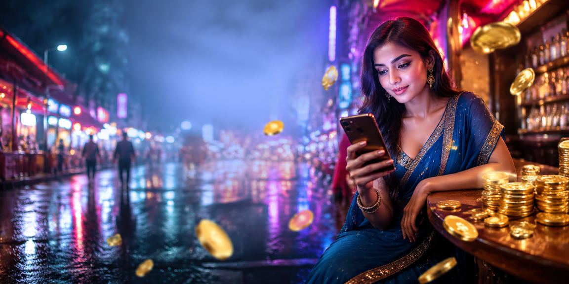 রংপুরে নিয়ন আলোয় মোবাইলে লটারি খেলছেন একজন তরুণ ব্যবহারকারী